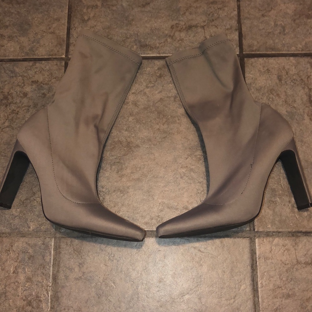 Grey Silky Sock Boots